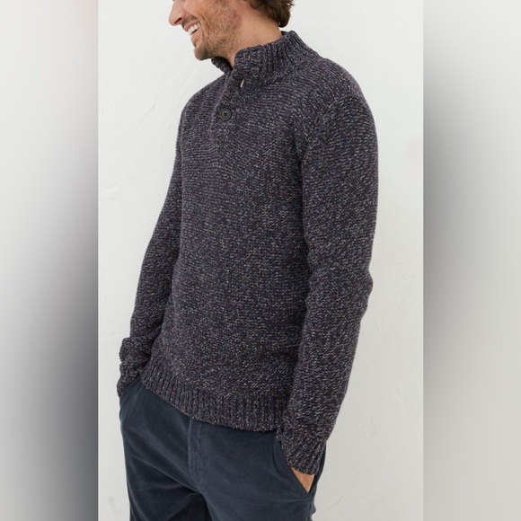 NWT - Fat Face Men's Wool Blended Half Neck Sweater - Size L - Picture 2 of 11